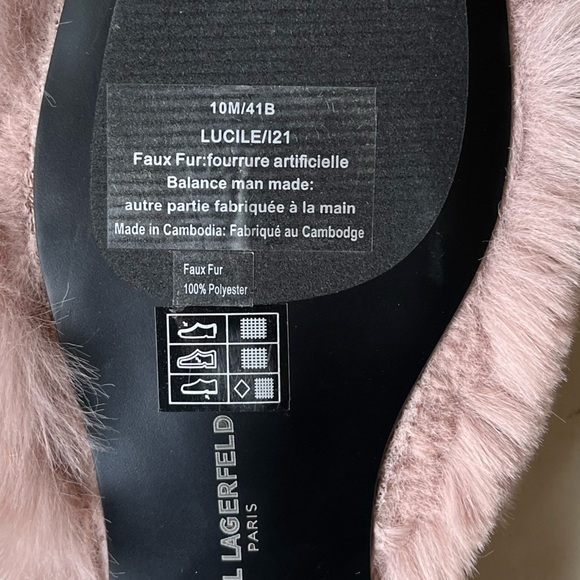 ‼️sold Karl Lagerfeld Paris Lucille fluffy slides size 10 new with tags - Picture 8 of 11
